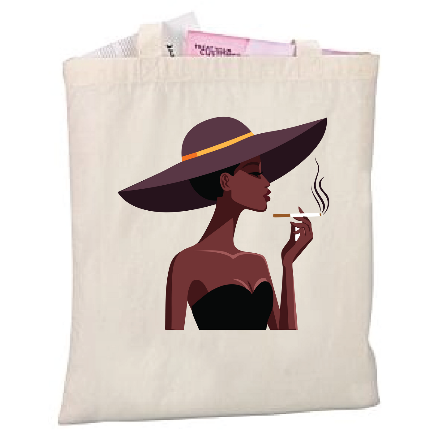 Colored woman smoking a cigarette