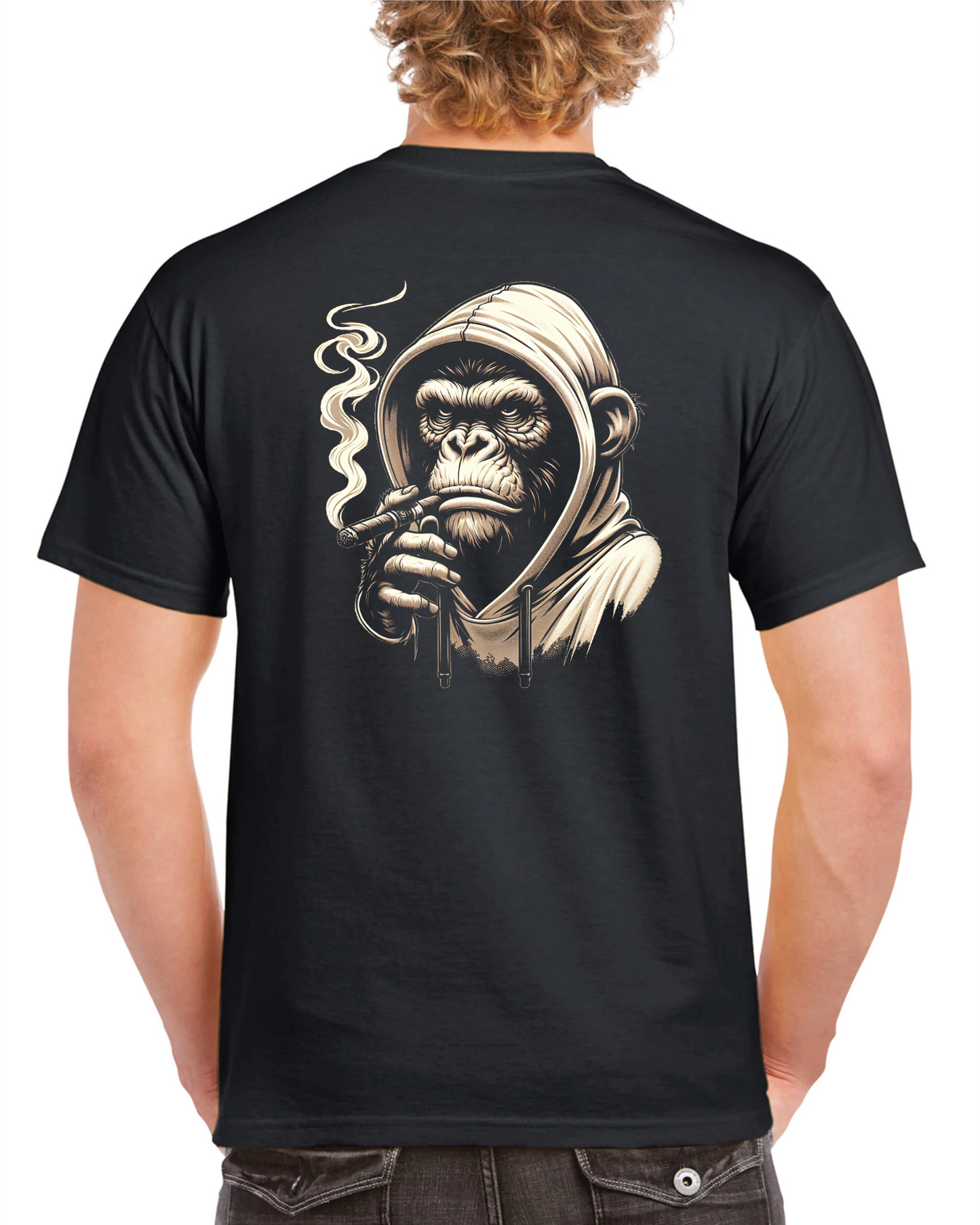 Chimpanzee smoking cigar