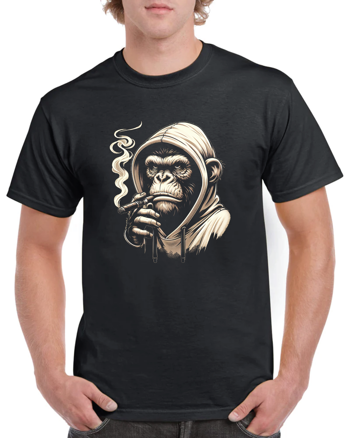 Chimpanzee smoking cigar