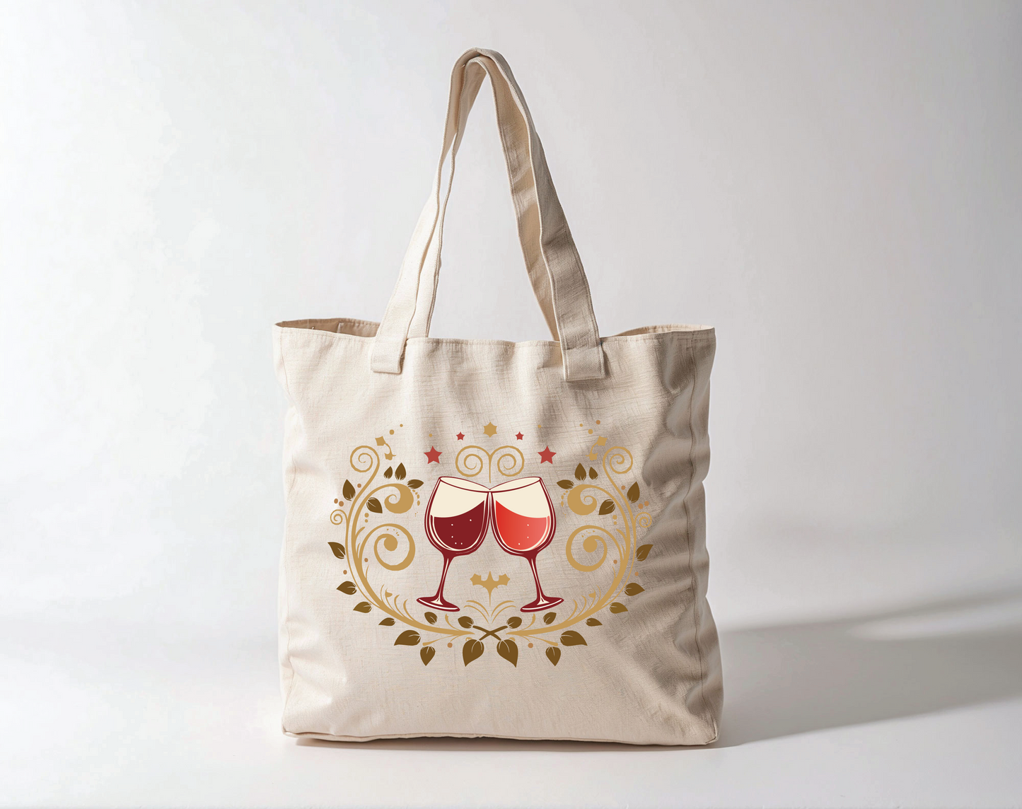 Two wine glasses with emblem