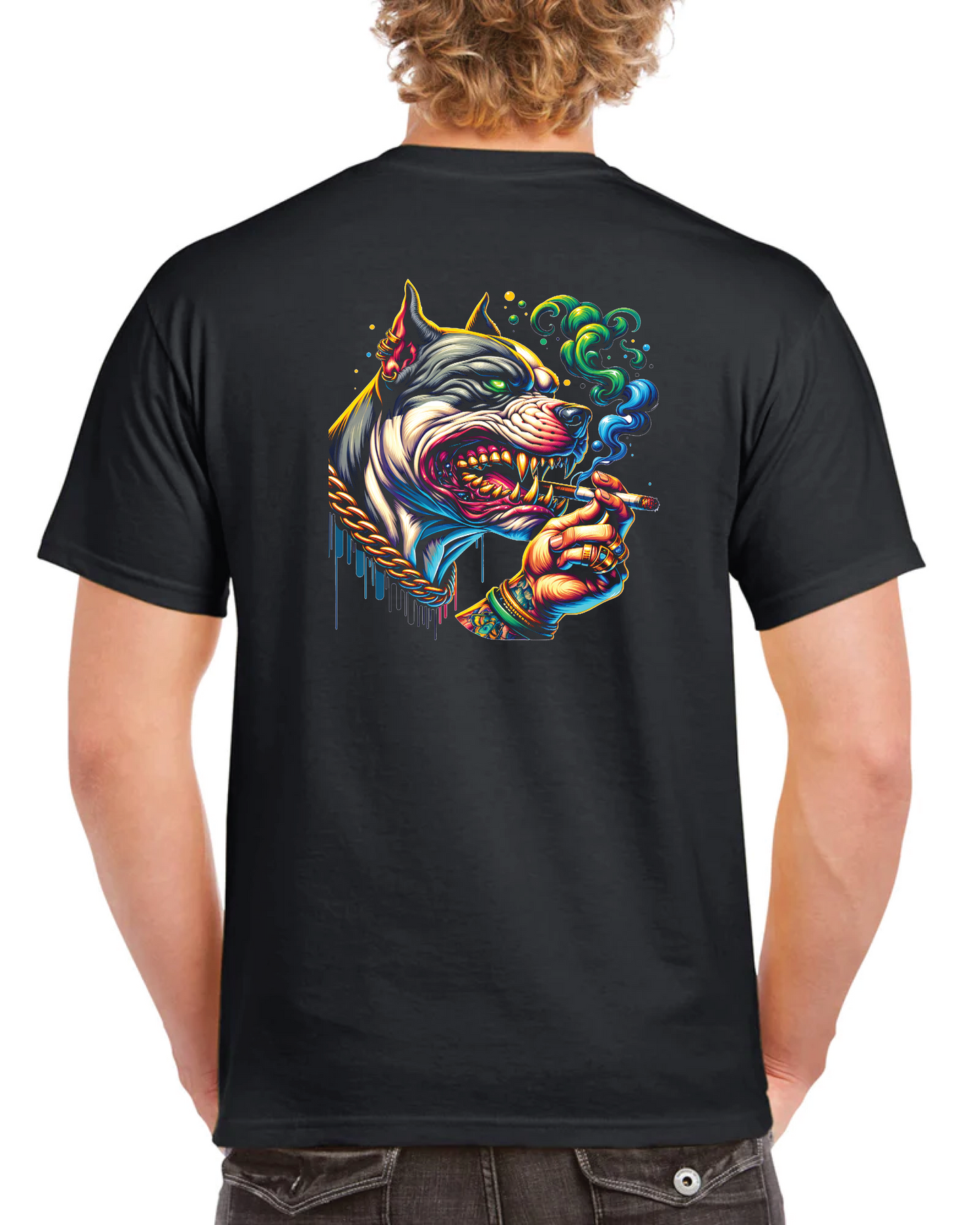 Pitbull smoking cigarette